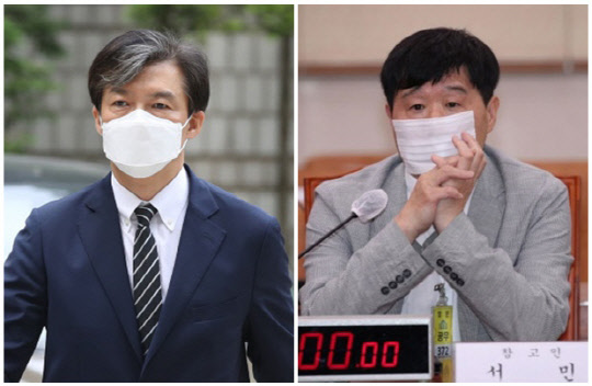 조국(왼쪽) 전 법무부 장관과 서민 단국대학교 의과대학 교수. <연합뉴스>